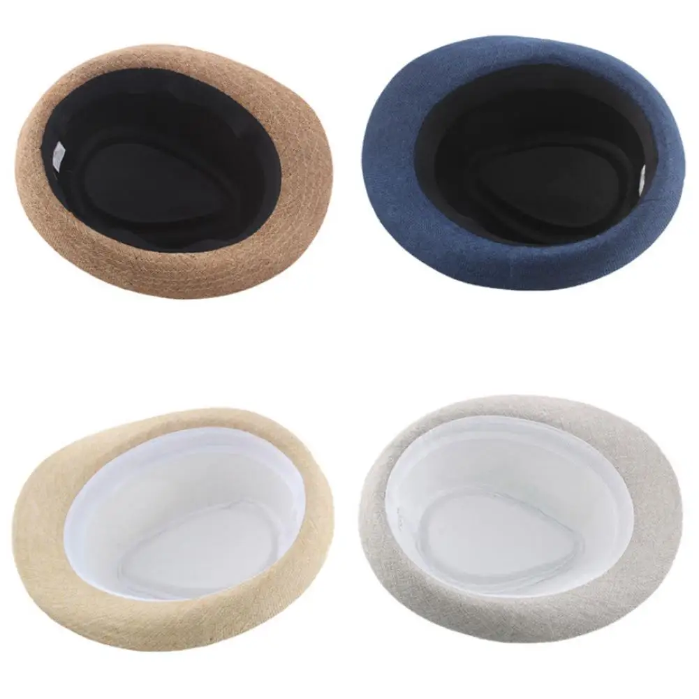 Stylish  Trilby Cap One Size Simple Style Trilby Cap Cowboy Style Linen Jazz Cap for Party