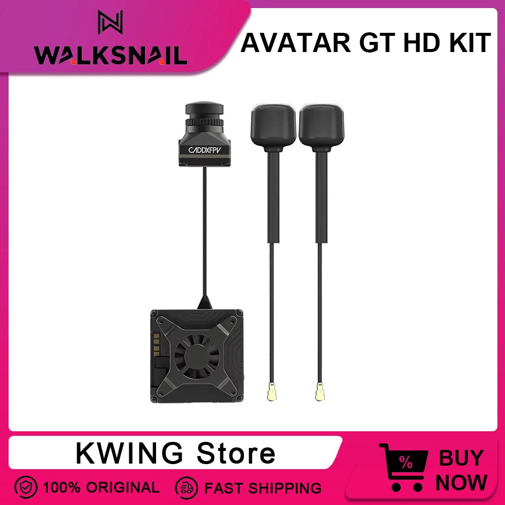 Walksnail Avatar GT HD KIT 2W VTX Dual Antennas With HD Pro Camera 1080P FOV160° 5.8G Long Range For FPV Racing Drone CADDXFPV