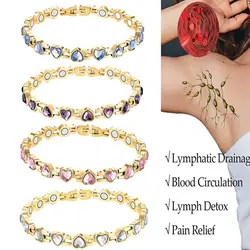 Fashion Heart-shaped Crystal Zircon Bracelets Magnetic Anti-fatigue Fat Burning Ladies Light Luxury Energy Healthcare Bracelet