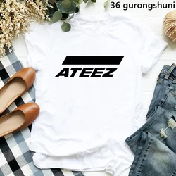 Ateez Korean Style Print Tshirts Women Harajuku Shirt Kpop White T Shirt Femme Summer Fashion Tops Tee Shirt Female Streetwear