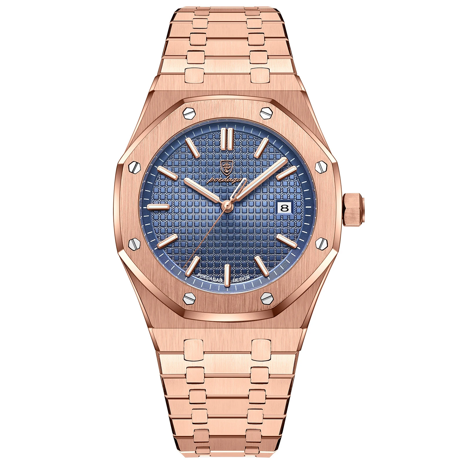2025 New Men Watch Light Luxury Brand Stainless Steel Double Calendar Waterproof Male Business Leisure Fashion Quartz Clock Watc