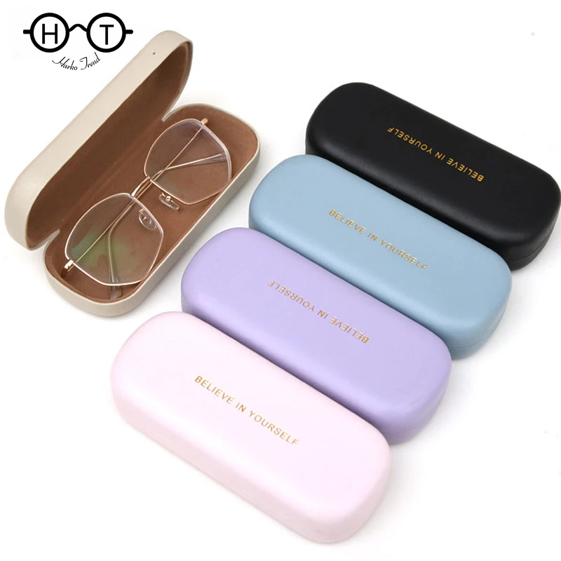 Pu Leather Reading Glasses Box, High Quality Simple Box, Rigid Glasses Protector, Black, Retro Glasses Case De Óculos Rígidos