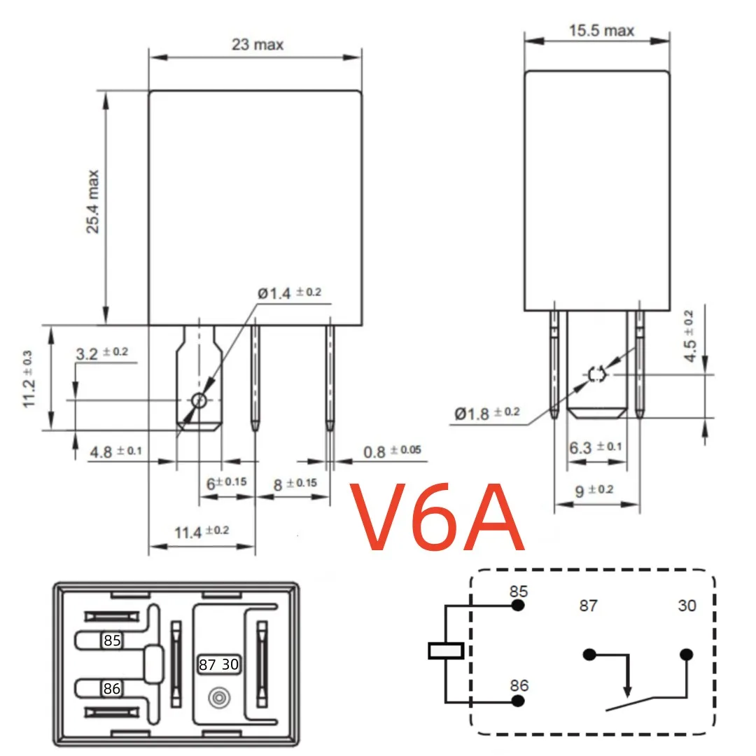 New HFV6-G 12-HT-R/(559)/(265)/(933);HFV6 012H-TR;HFV6 024H-T ; (V6A-12V/24V-20A/30A/35A) Relay 4pins