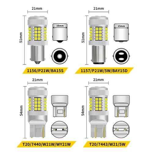 Imagen 2 del producto Oprah 2 uds luz LED de coche de alta potencia 1156 PY21W 1157 BAY15D P21/5W Canbus lámpara de señal de giro trasera delantera con ventilador 7440 W21/5W 12V
