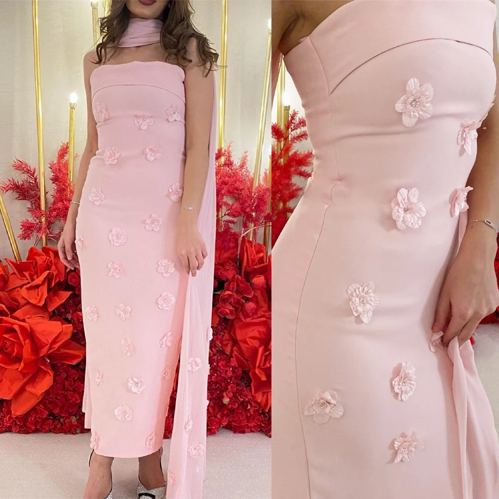 Vestido de baile sem alças com flor e tafetá, Vestidos formais, Concurso Vestidos, Moda bainha