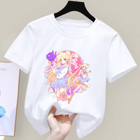 Sailor Moon Girls Cute Cotton T-shirt Summer Fashion Short Sleeves Cartoon Anime Graphic Print Kids Clothes Birthday Party Gifts