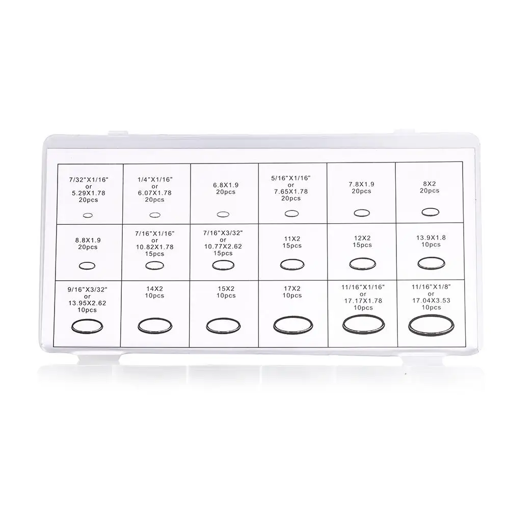 270pcs O Ring Seals Kit Rubber Washers for Automotive Repair Air Conditioning Refrigerant Tools