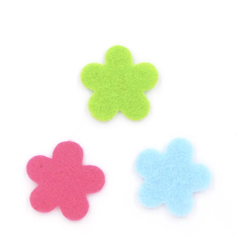 200Pcs 20mm Mixed Fabric Patches Flower Nonwoven Felt Appliques for Crafts Clothes Sewing DIY Scrapbooking Accessories