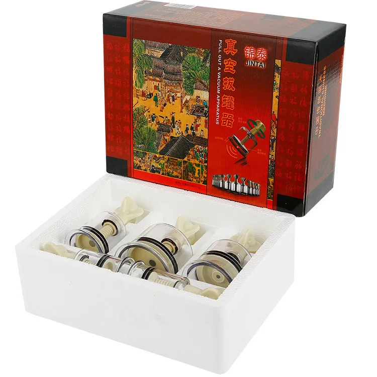 

HANRIVER High quality Cupping apparatus hand screw rotary 5 cans more household vacuum cupping body massager