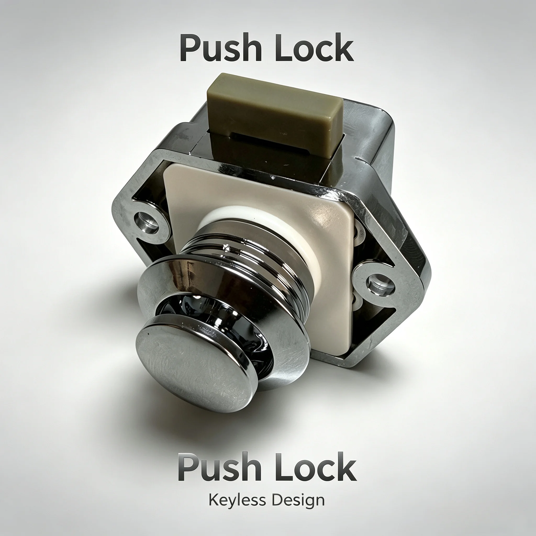2-Pack Black/Silver Metal Button Locks Pressure Locks for Small Furniture Cabinet Drawer RV Boat DIY Modification Key-Free