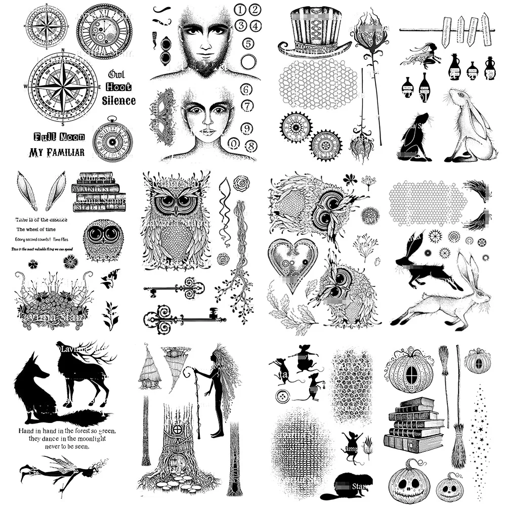 

Owls rabbits and Mice Clear Rubber Stamps for DIY Scrapbooking Card Making Photo Album Handemade Crafts Seal Stamp silicone