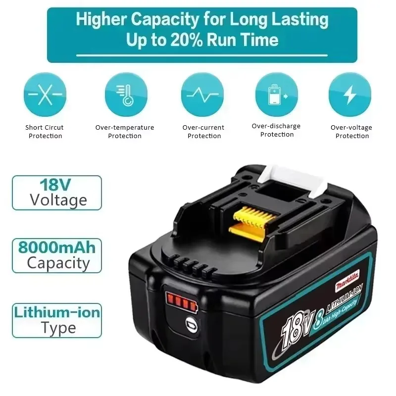 🔋 Ersatzakku für Makita 12Ah für Makita18V Akku BL1840 BL1850B BL1850 BL1860 BL1815 Ersatz-Lithium-Akku