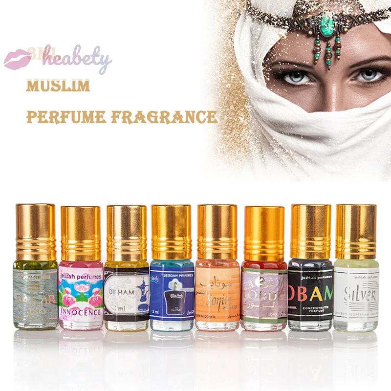 3ML Muslim Roll On Perfume Fragrance Essence Oil Body Scented Long Lasting Fragrance Alcohol Free Natural Floral Essential Oil