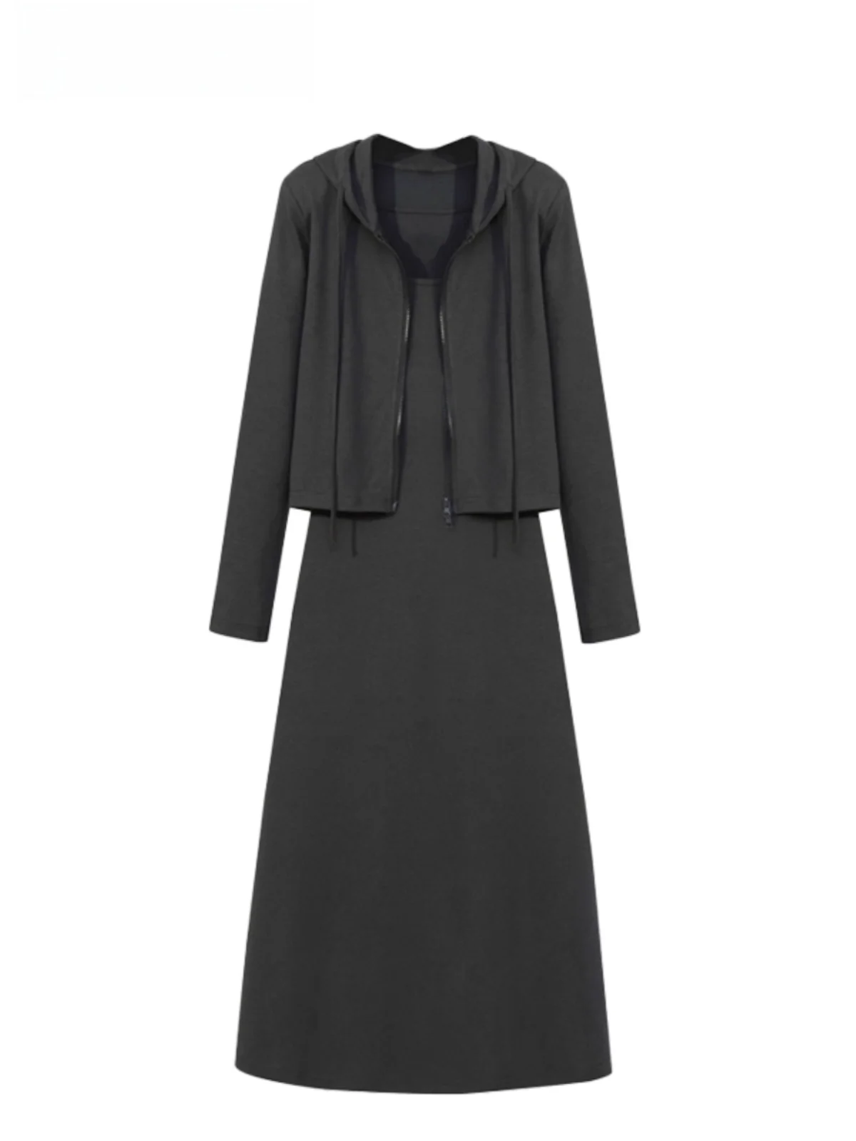 

Cara CLUB Large Size Sport Anti-Aging Set Women's Casual Open Cardigan Top Vest Skirt Two-Piece Spring Faion Set