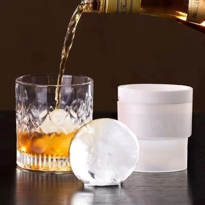 Home Silicone Sphere Ice Cube Mold Cocktail Whiskey Ice Cube Touch Set Mold for Hockey Puck Making Moulds for Storing Ices Cubes