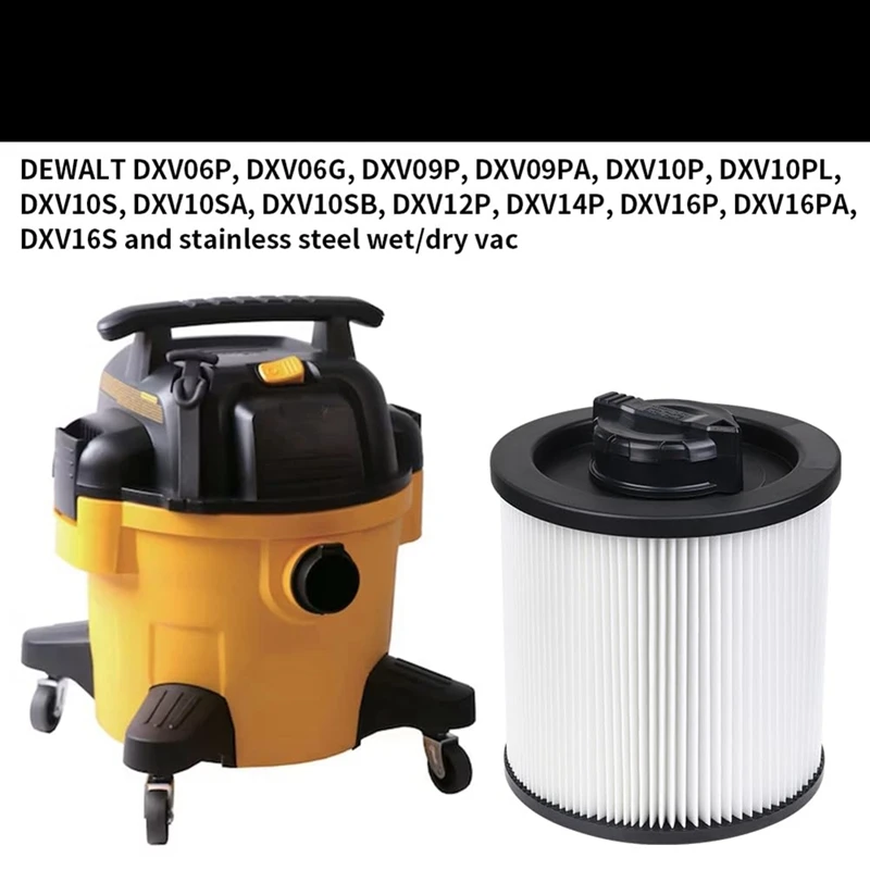 أجزاء فلتر خرطوشة DXVC6910 للمكانس الكهربائية الرطبة والجافة DEWALT 6-16 جالون، متوافقة مع Dewalt DXV06P