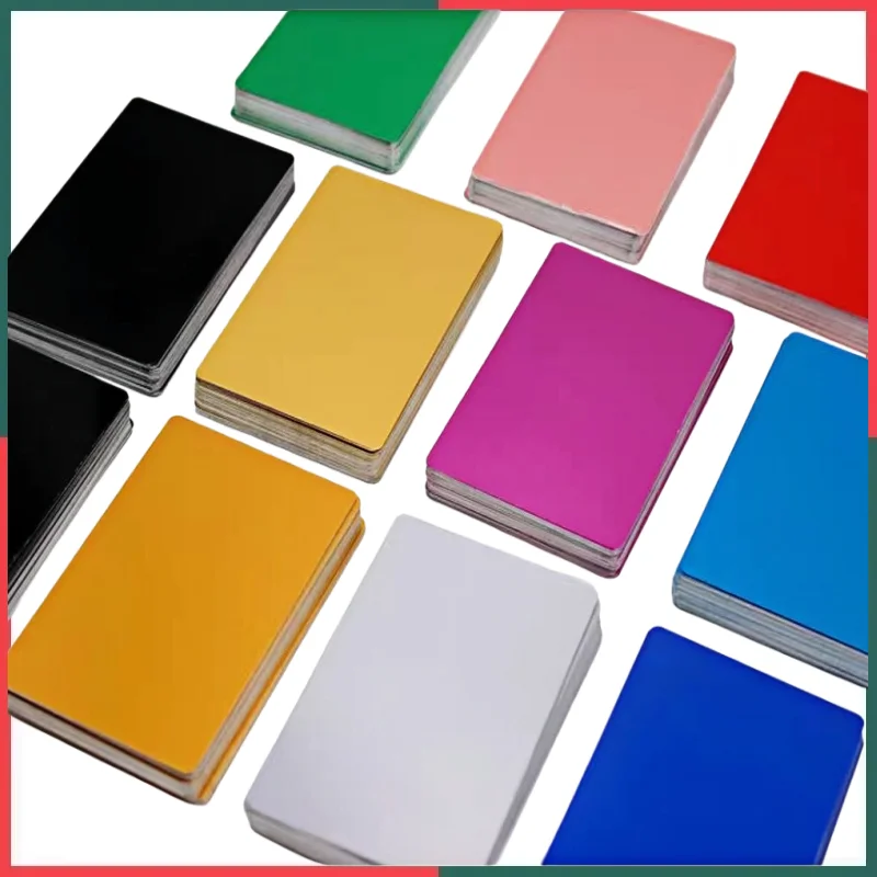 Thin Aluminum Alloy Card Laser-Engraved Metal Nameplate Blank Business Card Laser-Marked Aluminum Sheet for Business Identificat