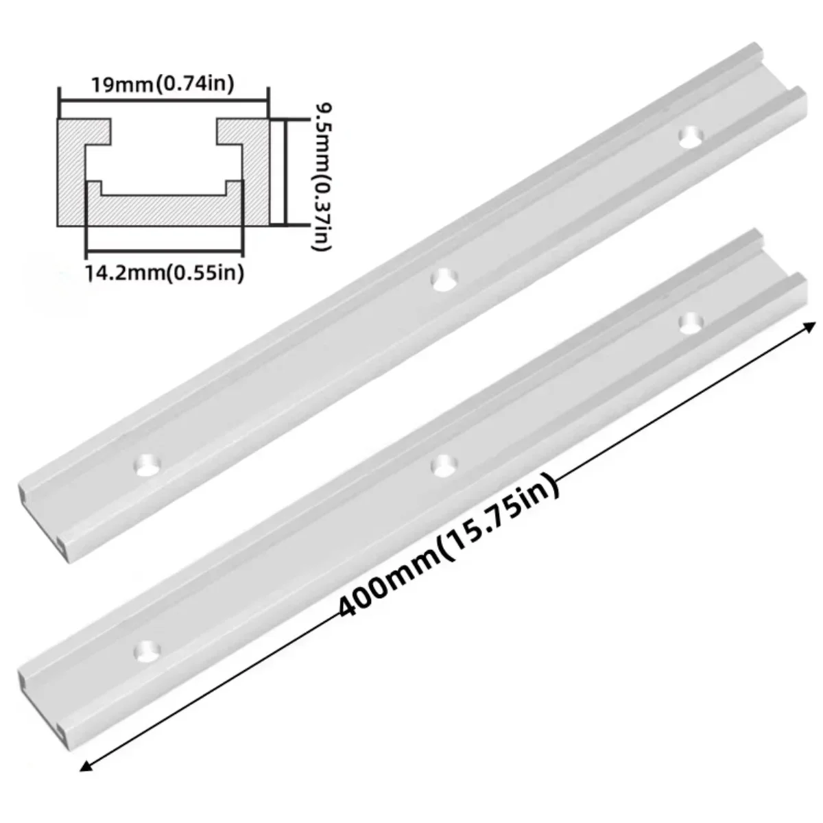 2er-Pack Holzbearbeitungs-T-Schienen, Hochbelastbare Aluminium-Gehrungsschienen für Frästische, Sägeleisten, Vorrichtungen und Klemmsysteme – Detail 16