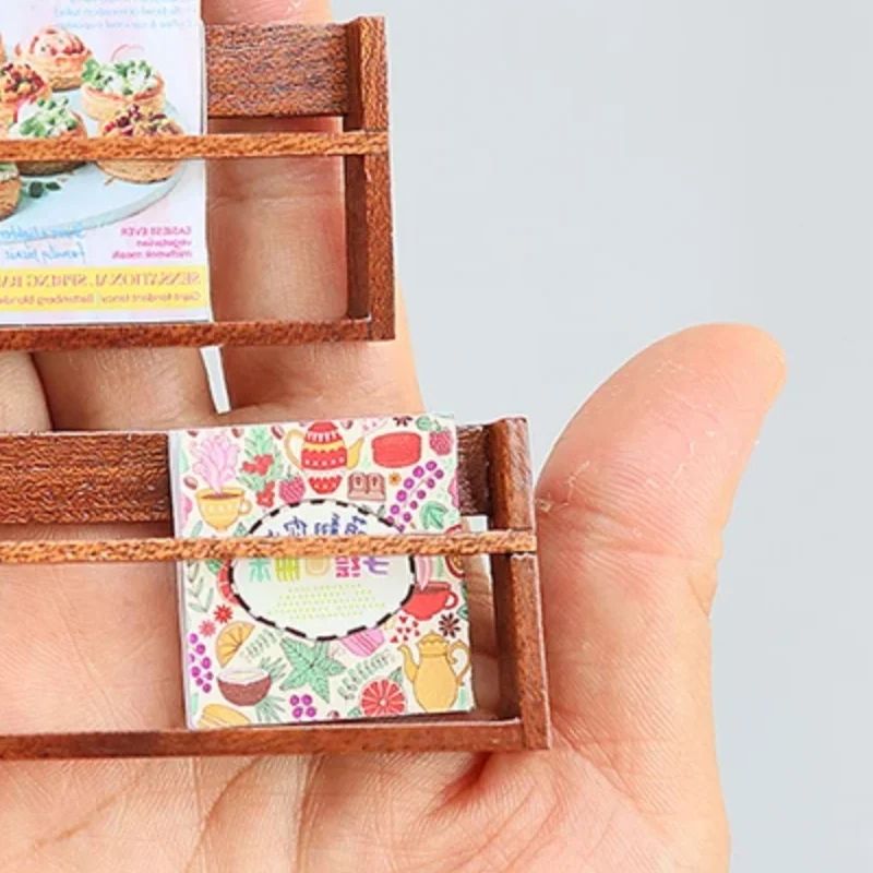 

1/12 Dollhouse Simulation Mini Wall Bookshelf Model Dollhouse Miniature Study Furniture Decoration Dolls House Scene Ornament