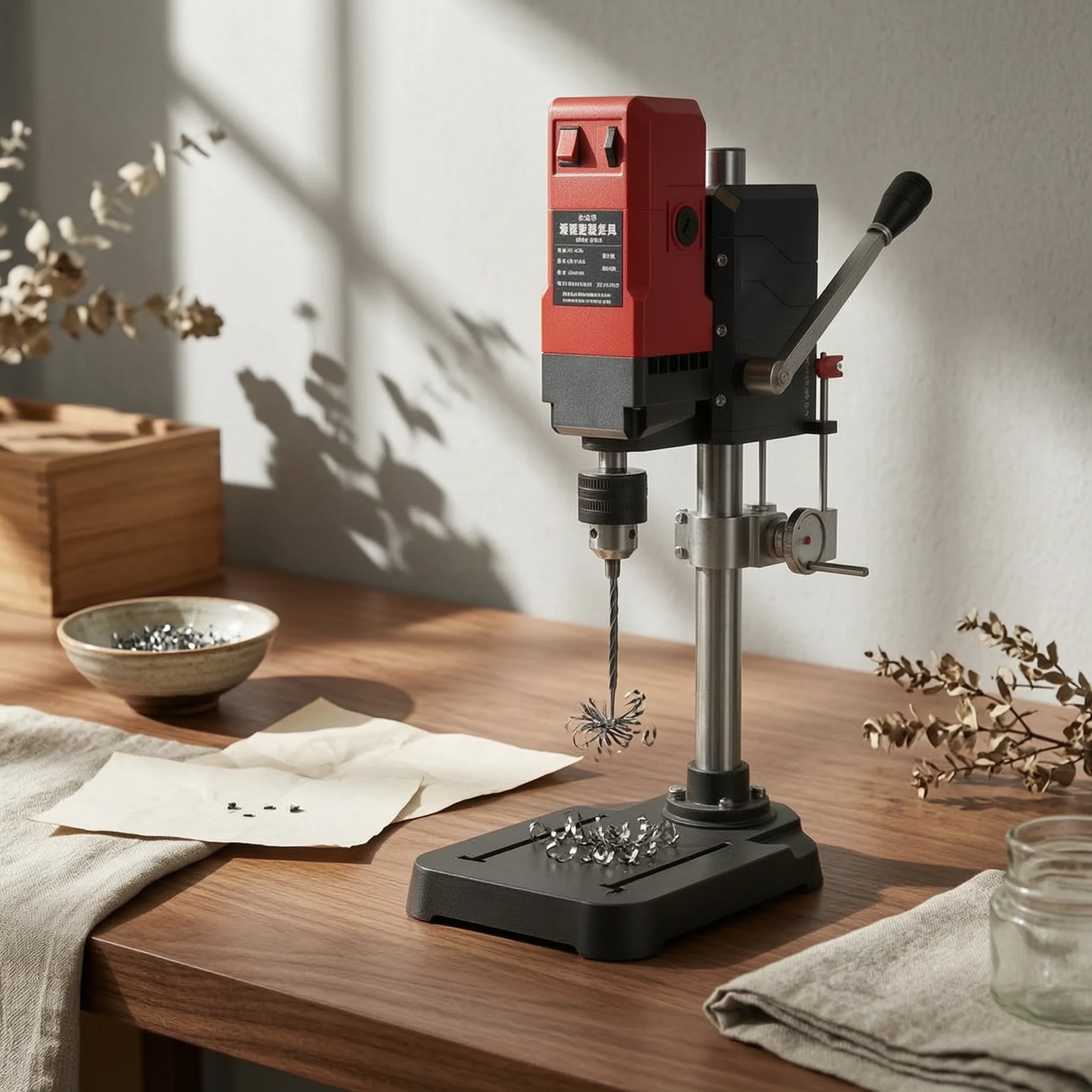 Precision Benchtop Drill Press 6-Speed Adjustable Industrial Grade Drill Press Precision Bench Drilling Machine for Garage, Home