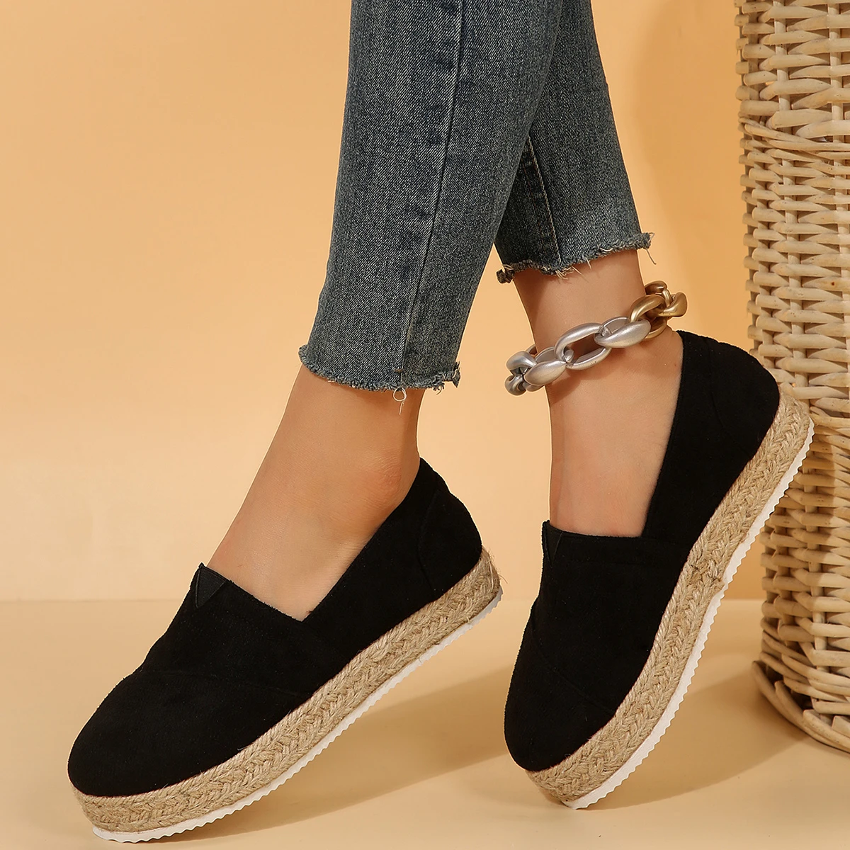 

Women Sneakers 2024 New Summer Slip on Casual Loafers Espadrilles Hemp Canvas Sneakers Fisherman Footwear Flat Shoes for Women