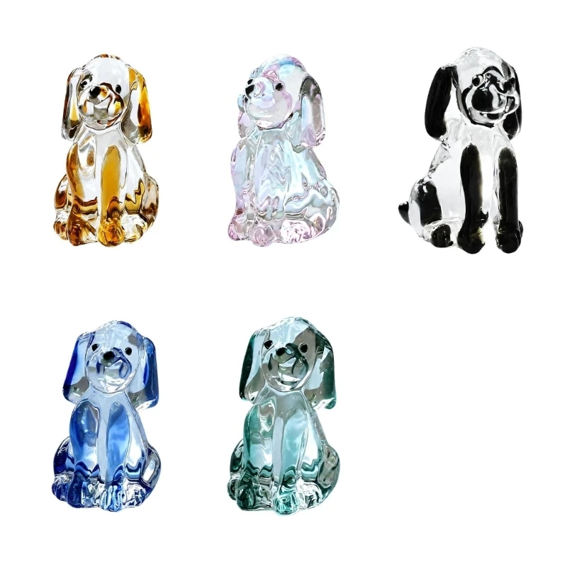 92MF Crystal-Look Dog Figurine for Shelves, Tables, and Entryway Styling