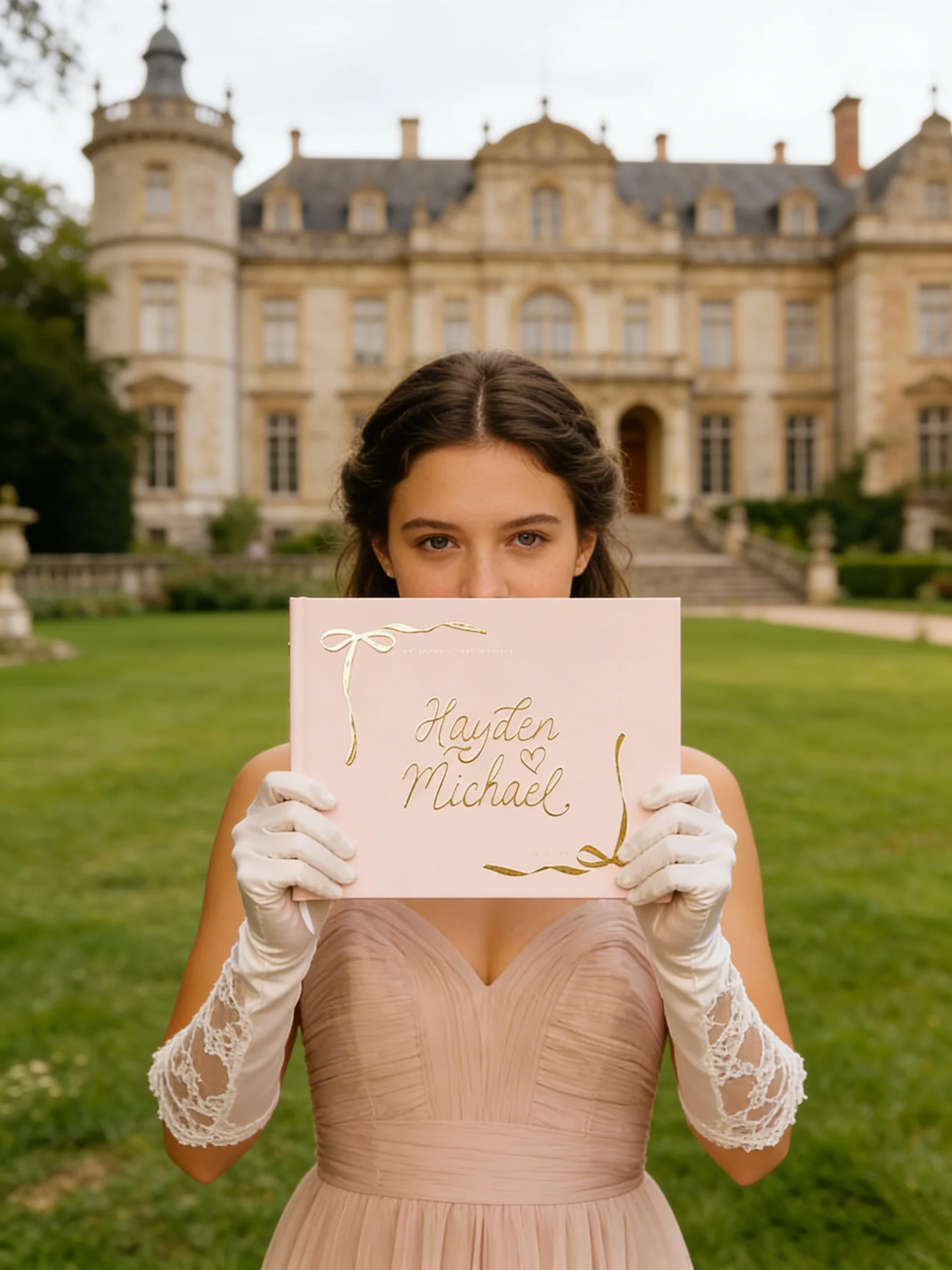 

Персонализированная свадебная книга для гостей с бантом, альбом в твердом переплете с золотым тиснением, стильная современная книга для подписей и моментальных фото