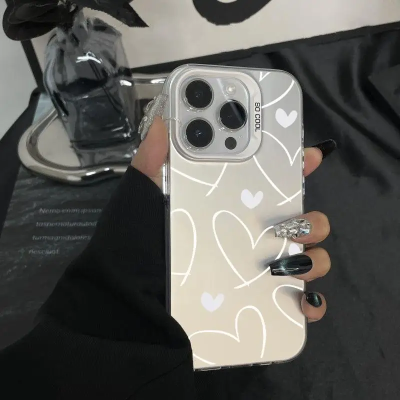 Case for Realme C55 C53 C15 C12 C25 C21Y C25Y C35 C33 C11 2021 C20 C21 C2 Realme 10 11 Pro 12 5G Love Heart Laser Hard Cover