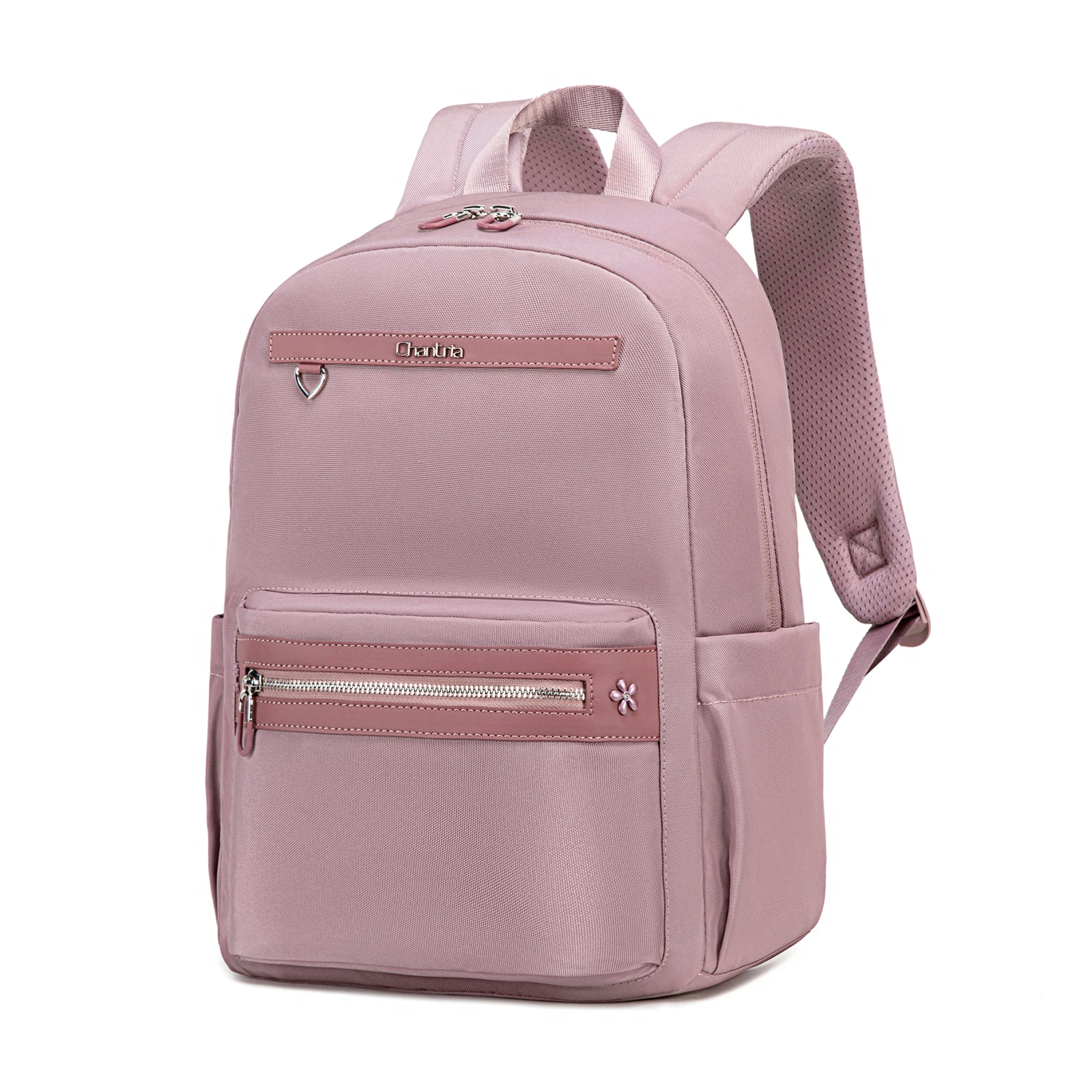 Chantria Elegant Pink Travel Backpack for Women - Large Capacity Lightweight Backpack with Front Zipper Pocket - Perfect for Stu