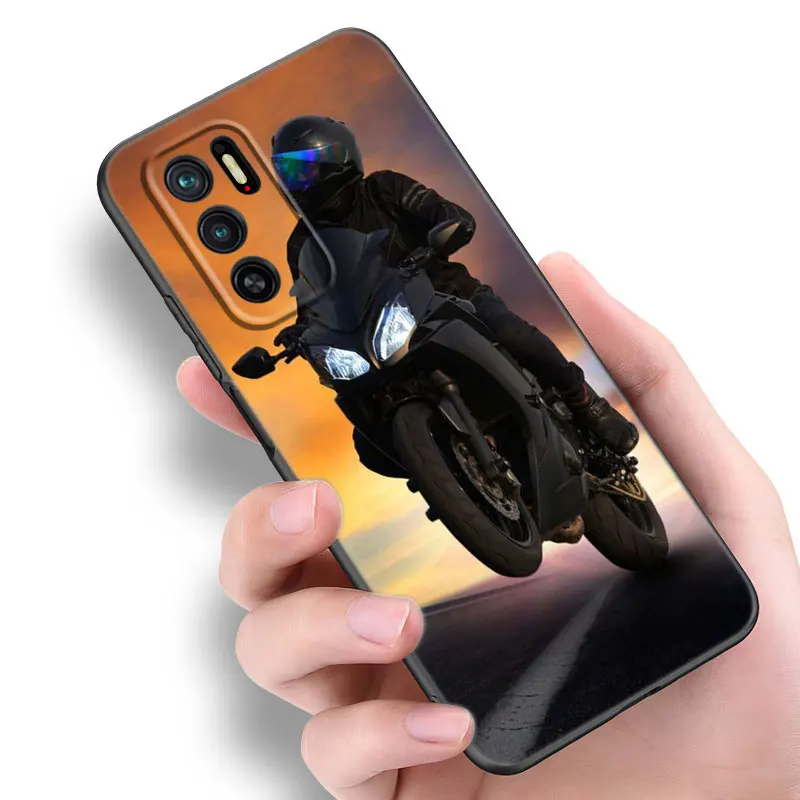 Moto Cross Motorcycle Sports Black Silicone Phone Case For Xiaomi Redmi Note 10 11 11S 12 13 4G 8 9 11T Pro 5G + 8T 9S 10S 12S