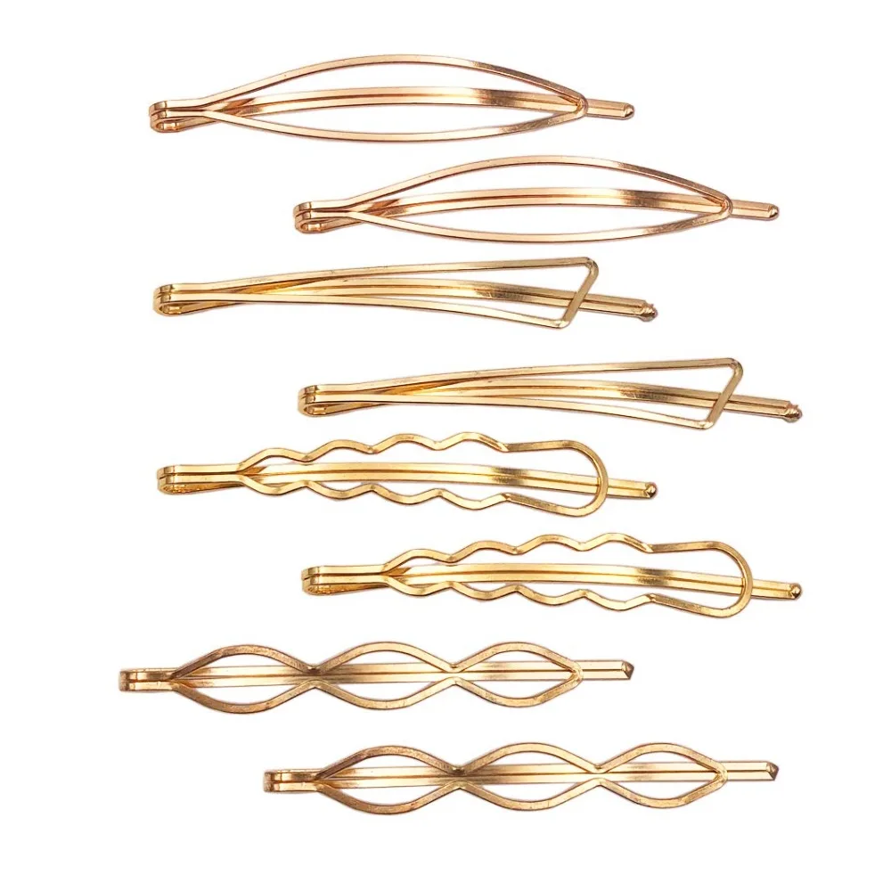Geometric Hair Clips Metal Hairpin Minimalist Hair Styling Jewelry Hair Clamps Barrettes Gold Bobby Pins for Women Girls 8 Pieces Set
