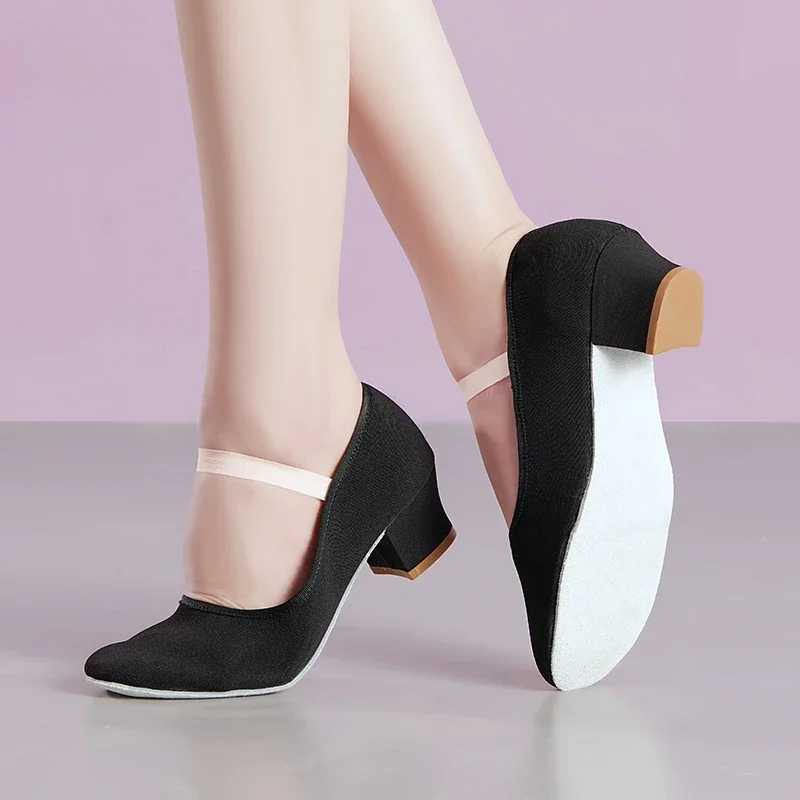

customized Children's professional body training shoes, adults with heels, soft soled ethnic dance ballerina shoes girls