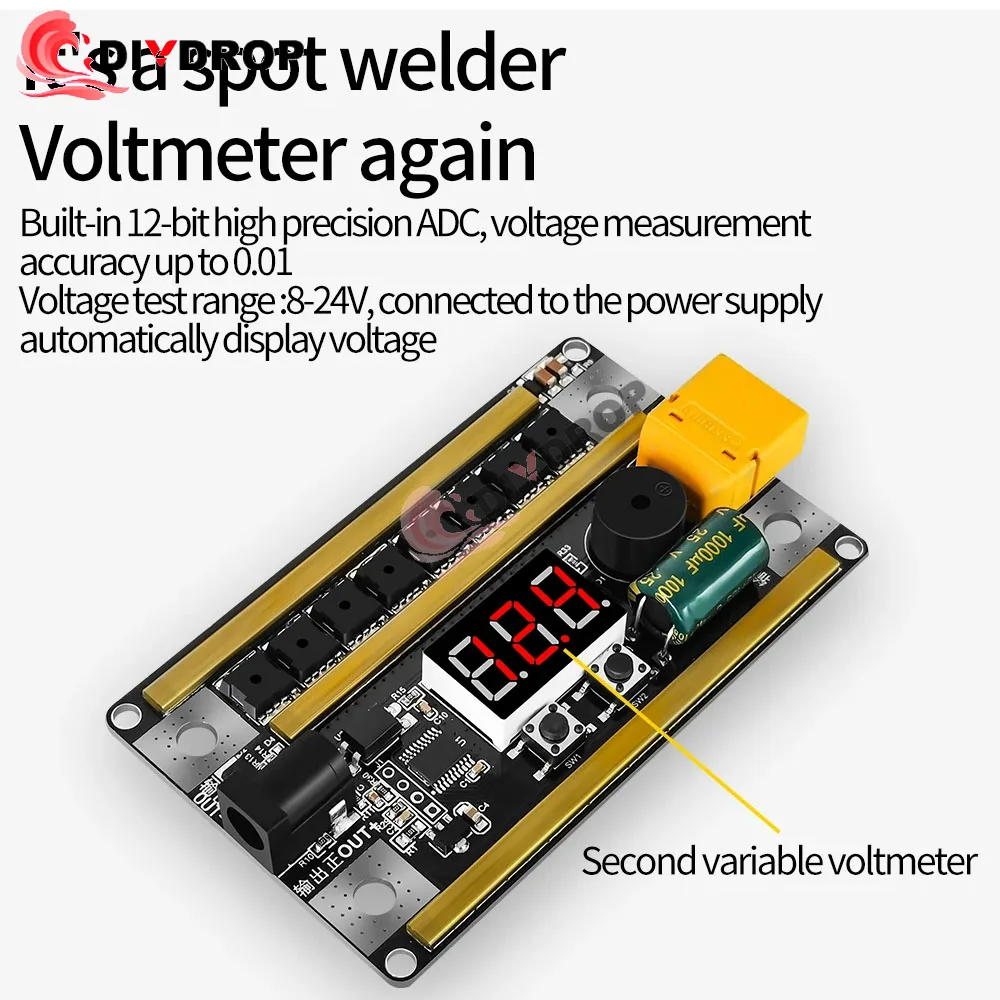99 Gears Spot Welder Kit 8V-24V Digital Power Adjustable Spot Welding Pen Control Board Nickel Sheet For 18650 Lithium Battery