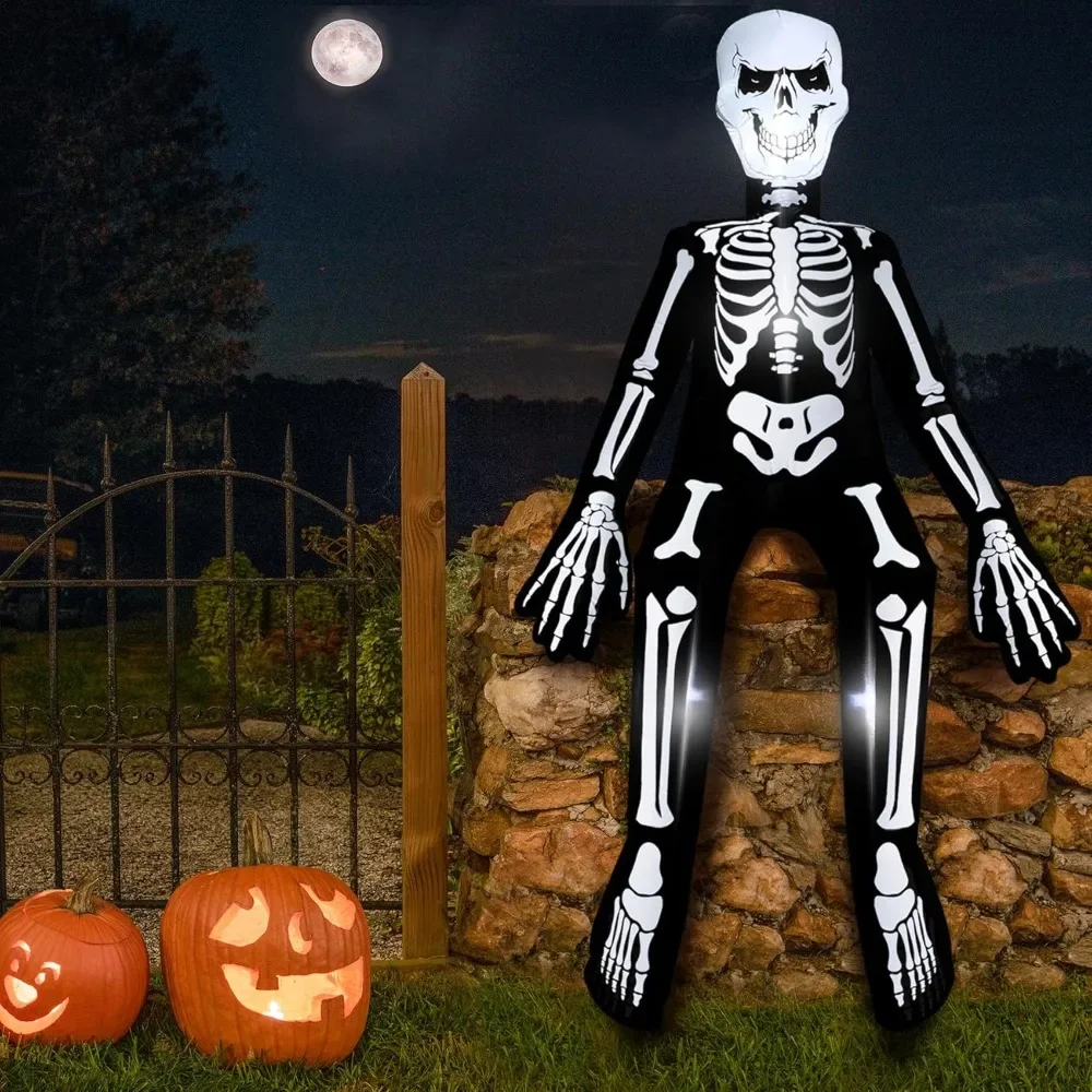 

Inflatable Halloween Decorations - Outdoor Light Up 10.5 FT Giant Skeleton Halloween Inflatables, Spooky Blow Up Skeleton