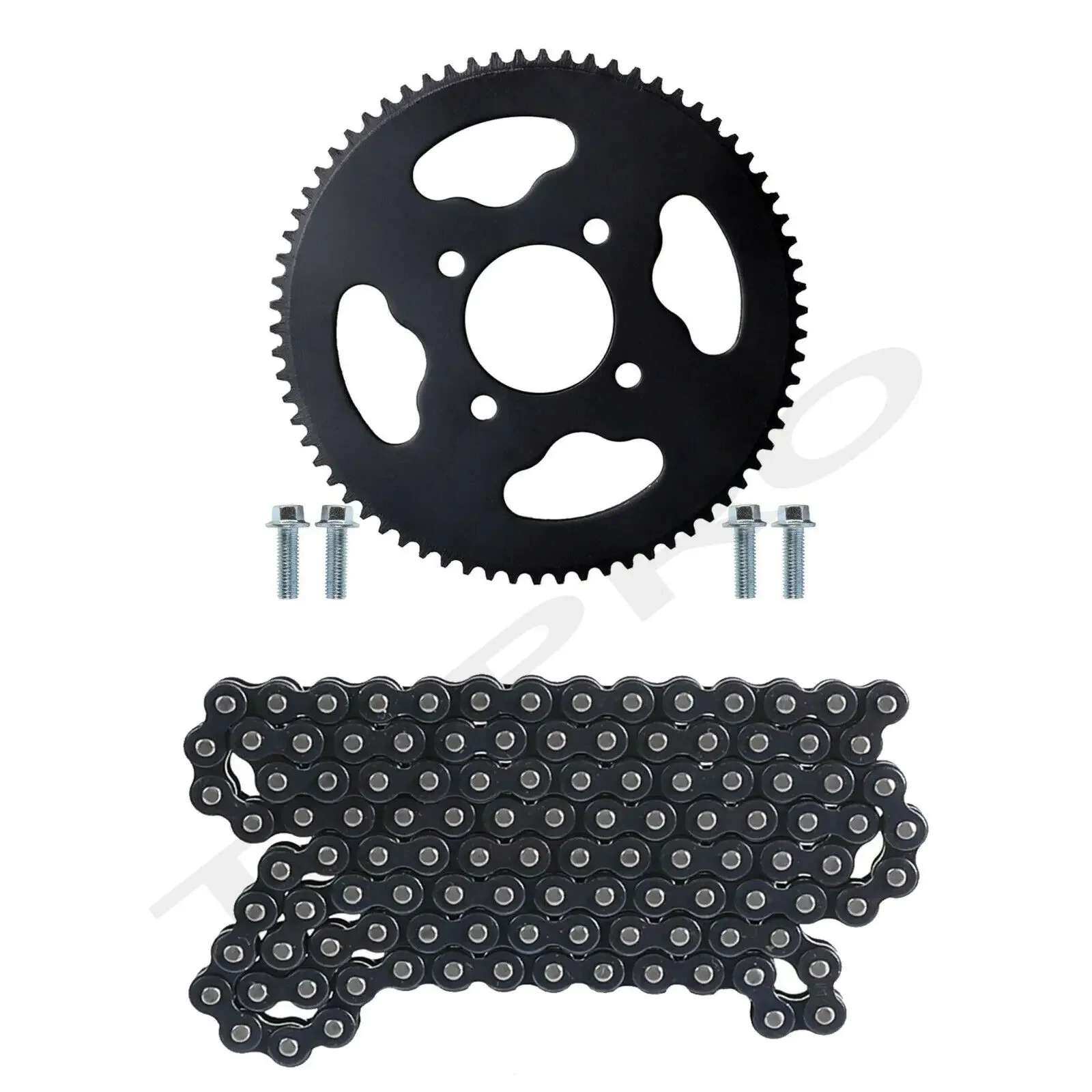 219 Chain Rear Sprocket 76T / Reinforced 219H Kart Driven Chain 112 Links  For Go Kart Racing Kart  Drift Trike  Dirt