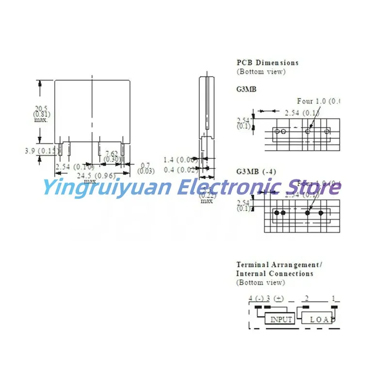 1Pcs  Solid State Relay Module G3MB-202P 5V 12V 24V DC-ACG3MB 202P PCB SIP SSR AC 240V 2A Snubber Circuit Resistor Relay Switch