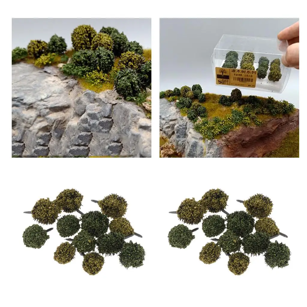 2pcs Static Trees Grass 3-3.5cm Bushes Tufts Model Scenery, Table Model