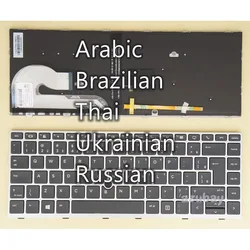 Arabic Brazilian Thai Ukrainian Russian Keyboard For HP Elitebook 840 G5, 846 G5, 840 G6, 846 G6, 745 G5, 745 G6 Backlit / No