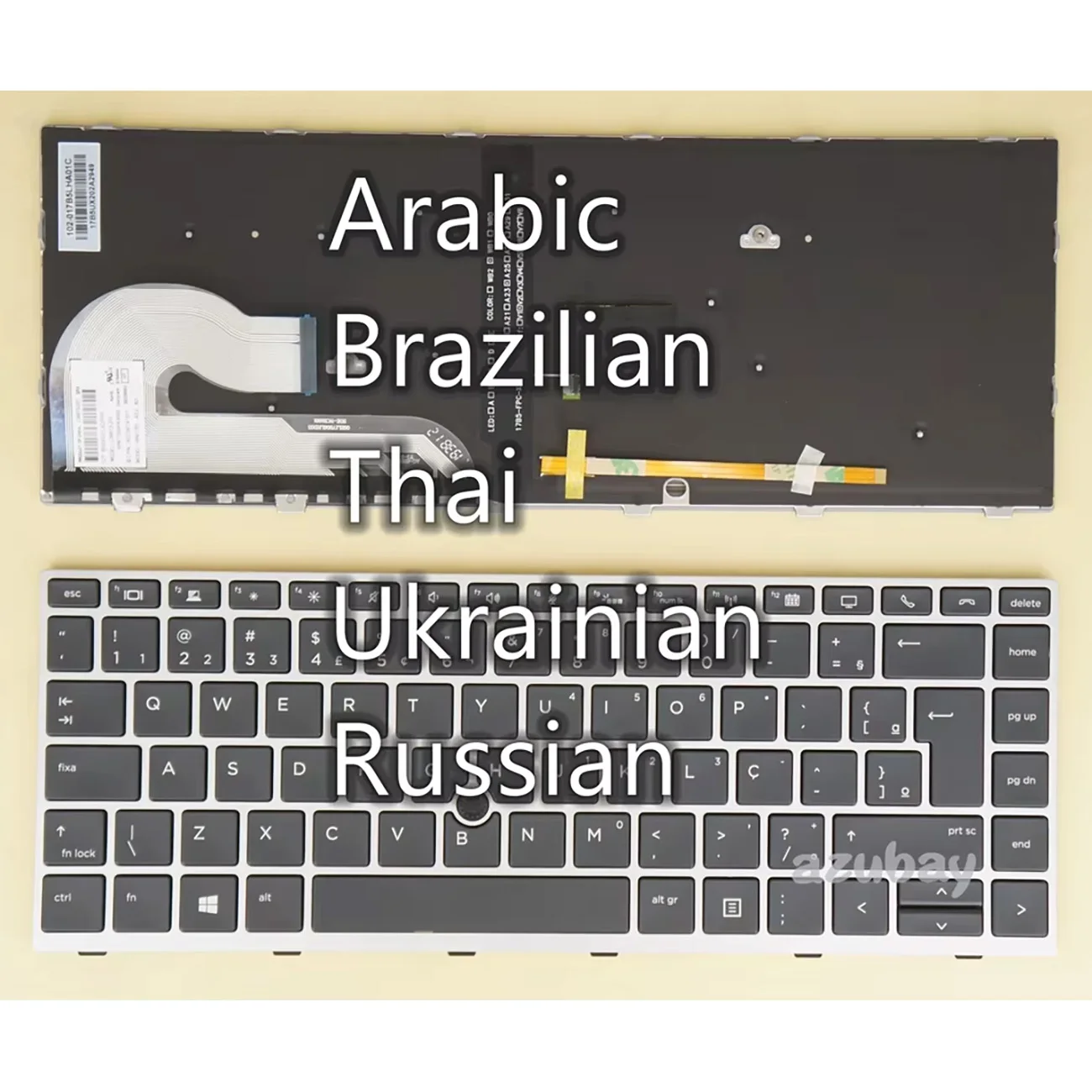 Arabic Brazilian Thai Ukrainian Russian Keyboard For HP Elitebook 840 G5, 846 G5, 840 G6, 846 G6, 745 G5, 745 G6 Backlit / No