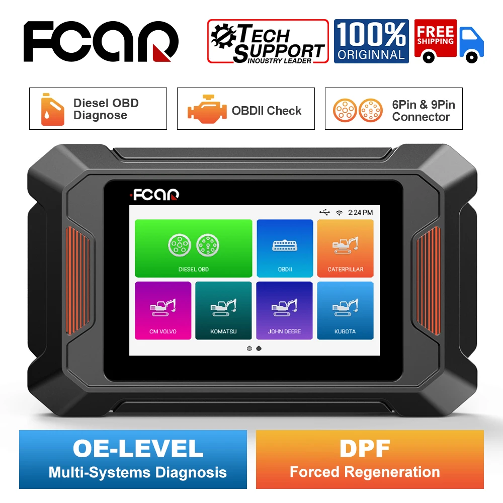 FCAR F802 Heavy Duty Truck Scanner Diesel Code Reader DPF Regen for Cummins Detroit Hino Volvo Reset Service for Isuzu Fuso