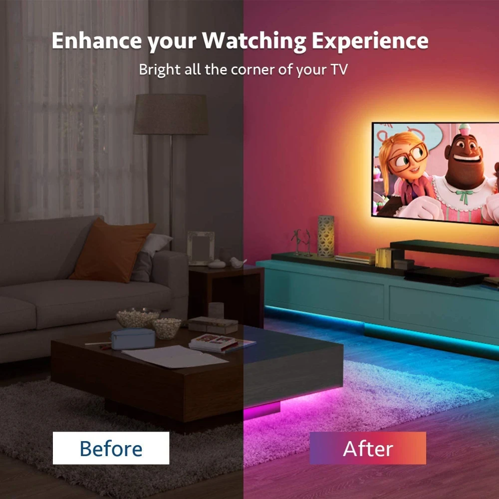 Luces LED Strip Light Room Decoration 5050 Light TV Backlight Bluetooth Neon Lighting Remote Control for Rome Cветодиодная лента