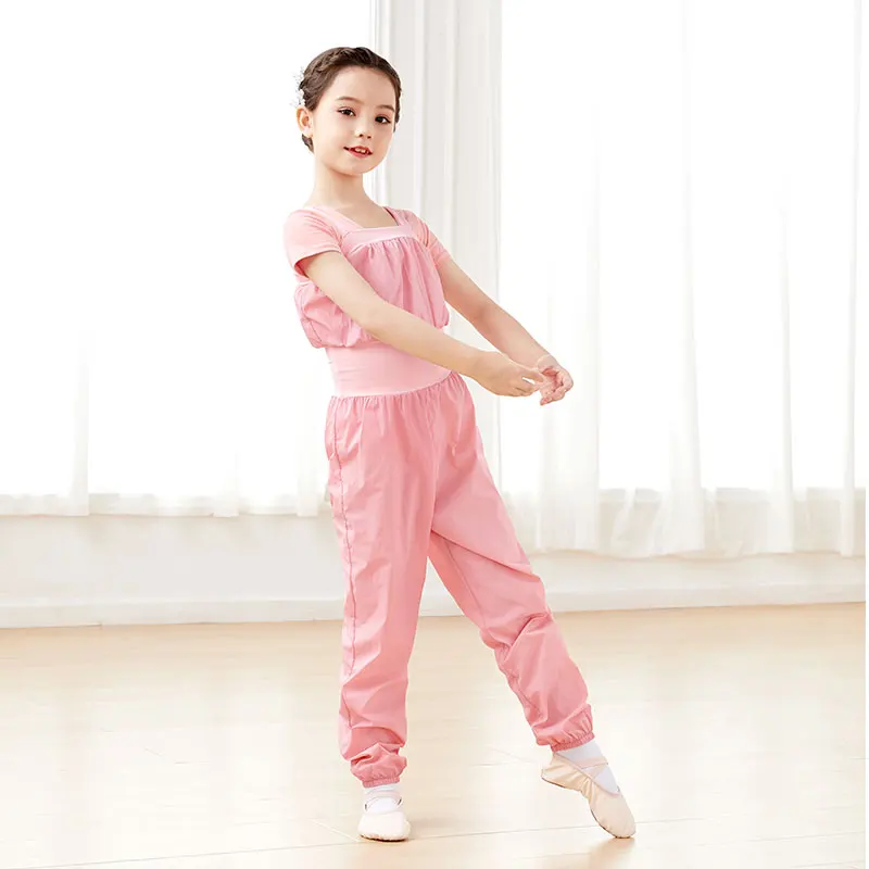 Girls Ballet Pants Dance Warm-up Overalls Camisole Jumpsuit Loose Pants Kids Dance Pants Sports Running Pants Fitness Yoga Pants