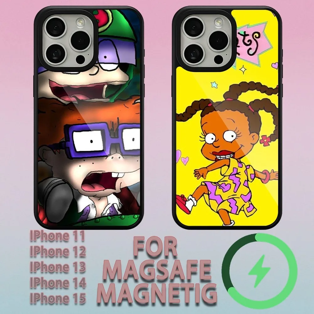 Cartoon Rugrat  Phone Case For iPhone 11 12 13 14 15 Plus Pro Max Charging  Magsafe Magnetic Wireless Cover