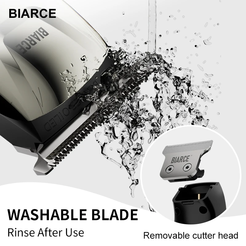 BIARCE-cortadora de pelo eléctrica profesional para hombres, Afeitadora eléctrica recargable, máquina de corte de peluquero, USB, oro