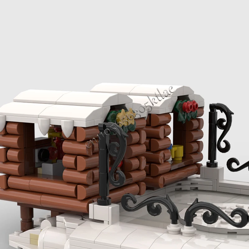 714 ELEMENTÓW Dom Ulica Zimowa Wioska Lodowy Boisko do Łyżwiarstwa MOC Personalizowany Modułowy Zestaw Klocków Prosty DIY Prezent Świąteczny