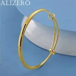 ALIZERO 18K Gold Lucky Grass Clovers Bangles Bracelets For Women Wedding Engagement Party Charms Fashion Jewelry Gifts