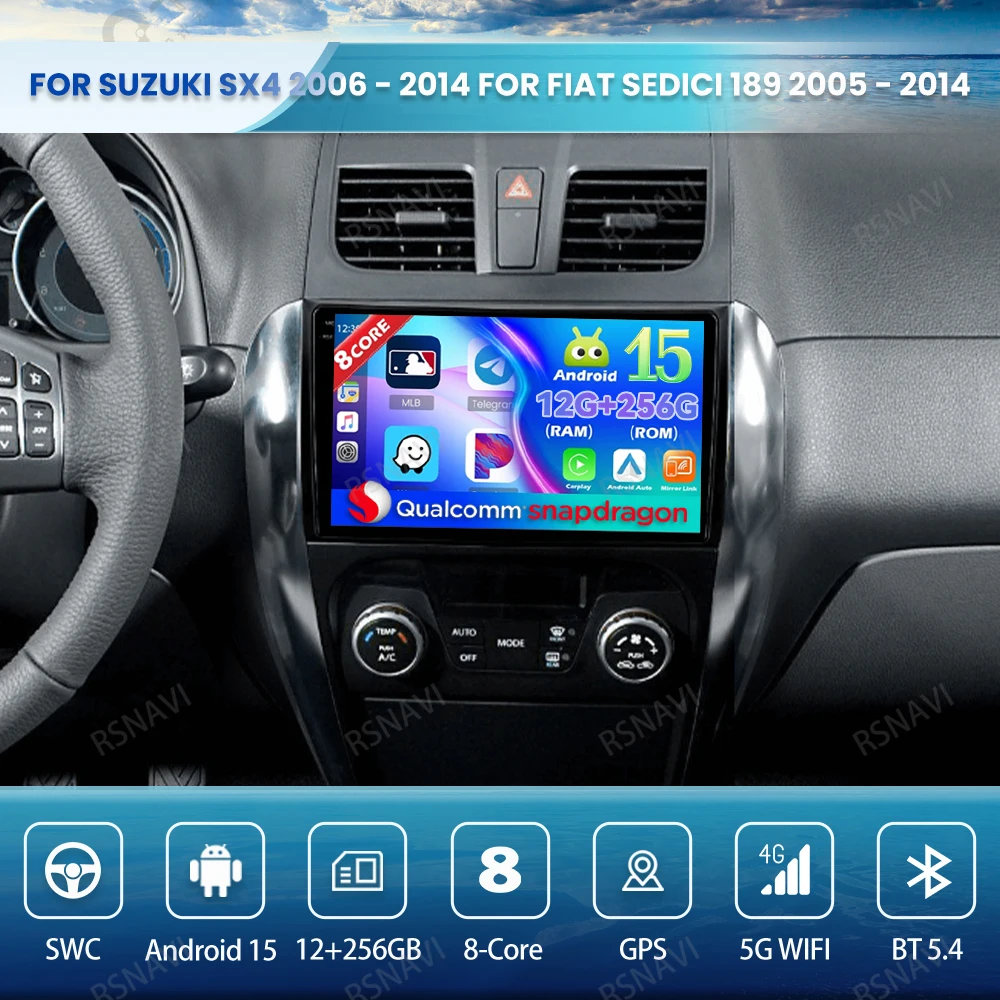 

Android 15 Car Radio For Suzuki SX4 2006 - 2014 For Fiat Sedici 189 2005 - 2014 GPS Navigation Head Unit DVD Multimedia DSP BT