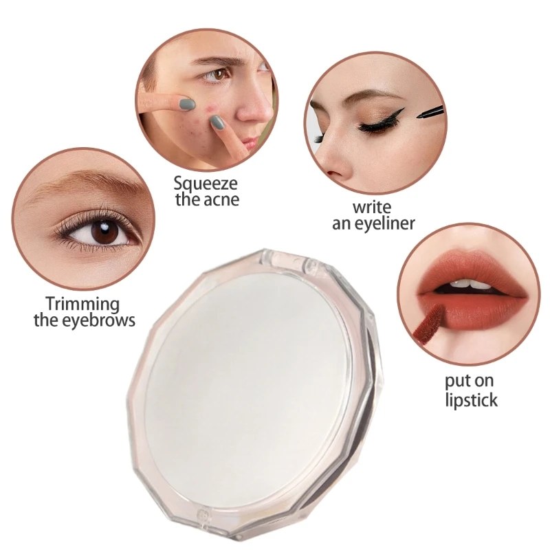 Espelho compacto ampliações maquiagem espelho para bolsas dobrável dupla face espelho 10x ampliação espelho para maquiagem 918d