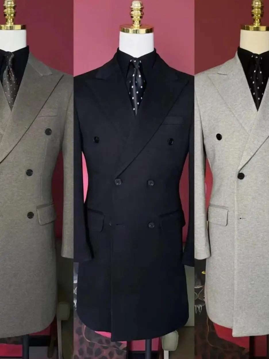 

Мужское зимнее пальто Business Casual, приталенное, двубортное, с длинными рукавами, из шерсти Starry Nijo, молодежное, с прямым подолом