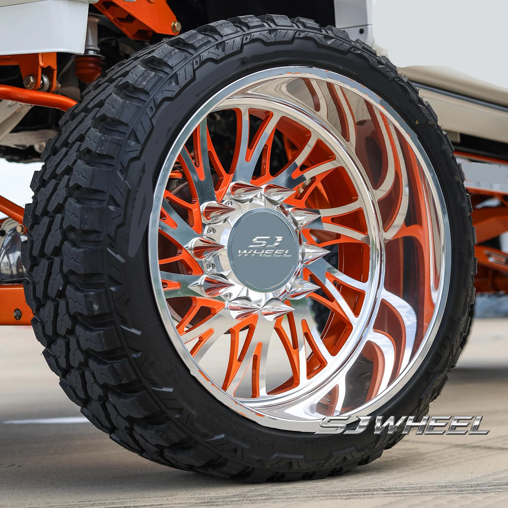 SJ Custom Rims 20-30 Inch Super Single Forged Wheels for GMC Sierra RAM1500 F150 Tundra  Offroad Wheel Rims